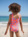 Coral Pink Shell Polka Dot Swimsuit