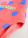 Coral Pink Shell Polka Dot Swimsuit