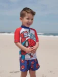Spiderman Rash Vest and Swim Shorts Set