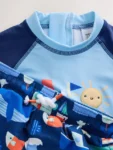 Blue Sunsafe Rash Vest and Swim Shorts Set