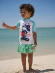 Mickey Rash Vest and Swim Shorts Set