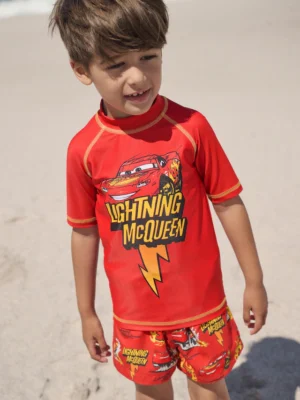 Lightening McQueen Rash Vest and Swim Shorts Set