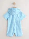 Blue Striped Towelling All-In-One
