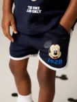 Navy Blue/White Mickey Mouse T-Shirt and Shorts Set