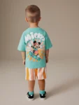 Green/Orange Mickey Mouse T-Shirt and Shorts Set
