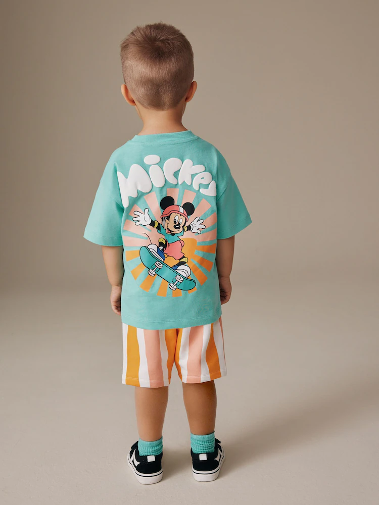 Green/Orange Mickey Mouse T-Shirt and Shorts Set