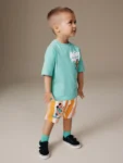Green/Orange Mickey Mouse T-Shirt and Shorts Set