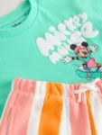 Green/Orange Mickey Mouse T-Shirt and Shorts Set