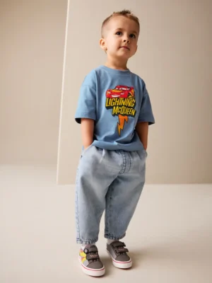 Blue Short Sleeve Disney Cars Long Sleeve T-Shirt