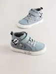 Grey Rocket Touch Fastening Elastic Lace Hi Top Trainers