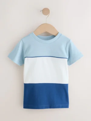 Blue/White/Navy Short Sleeve Colourblock T-Shirt