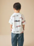 White Watercolour Car Short Sleeve All-Over Print T-Shirt