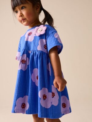 Blue Flower Jersey Dress