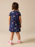 Navy Pets Short Sleeve Ribbed Dress