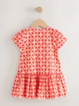 Red Heart Short Sleeve Cotton Dress