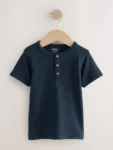 Navy/Blue/Stone Short Sleeve Henley Neck T-Shirts 3 Pack