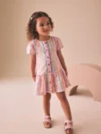 Pastel Rainbow Short Sleeve Cotton Dress
