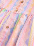 Pastel Rainbow Short Sleeve Cotton Dress