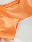 Orange/White/Blue Short Sleeve Colourblock T-Shirt