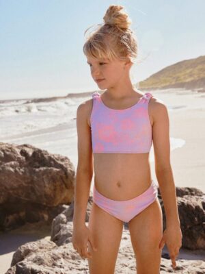 Lilac Purple Hibiscus Crinkle Bikini