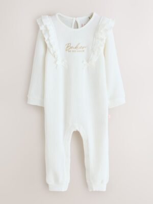 Baker by Ted Baker Textured Bow Long Sleeve Romper