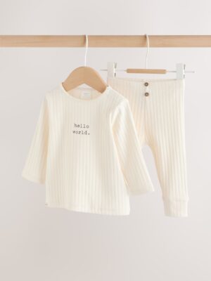 Hello World Top and Leggings Baby Set