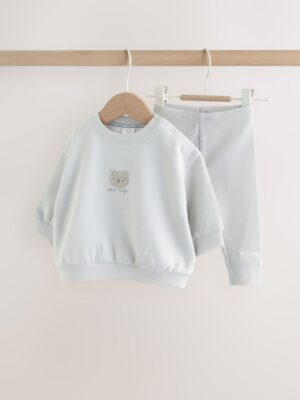 Grey Bear Sweat and Leggings Baby Set