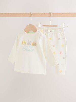 My First Easter White T-Shirt and Leggings Baby Set