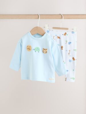 Blue Safari Baby Top and Leggings Set 2 Piece