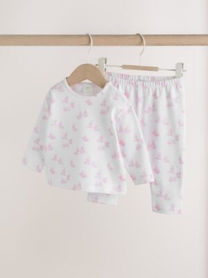 Pink Bunny Baby Long Sleeve T-Shirt And Leggings Set