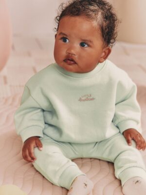 Sage Green Baby Sweater and Joggers 2 Piece Set