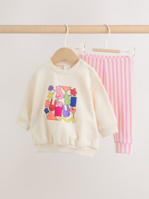 Ecru Milk Club Baby Sweatshirt and Leggings 2 Piece Set