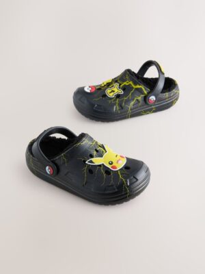 Black Pokemon Warm Lined Slipper Clogs