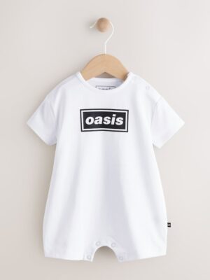 White/Black Band Baby Romper