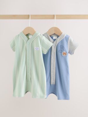 Blue Baby Jersey Rompers 2 Pack