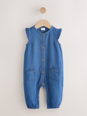 Denim Blue Baby Long Leg Romper