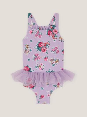 Monsoon Purple Floral Tutu Swimsuit