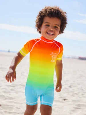 Rainbow Dip Dye Sunsafe All-In-One Swimsuit