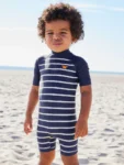 Navy Stripe Sunsafe All-In-One Swimsuit