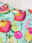 Fruit Print Short Sleeve Cotton Dress