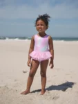 Pink Foil Mesh Tutu Swimsuit