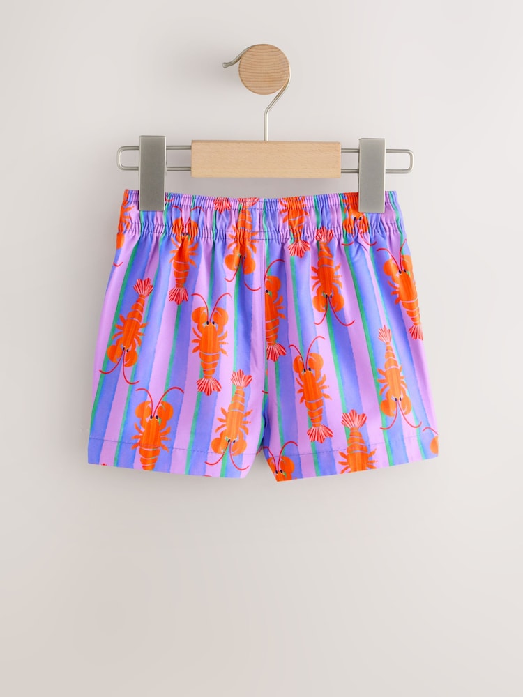 Pink/Lilac Printed Swim Shorts