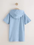 Blue Towelling Zip Through Cover-Up