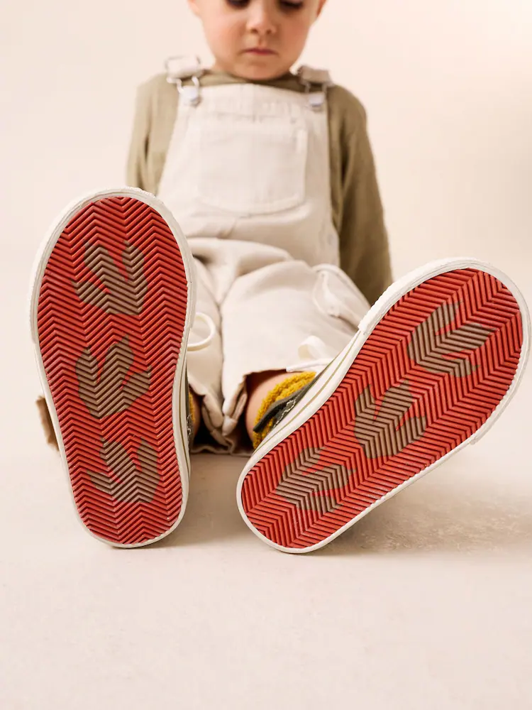 Green Dino Zip Fastening Hi Top Trainers