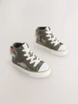 Green Dino Zip Fastening Hi Top Trainers