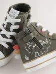 Green Dino Zip Fastening Hi Top Trainers