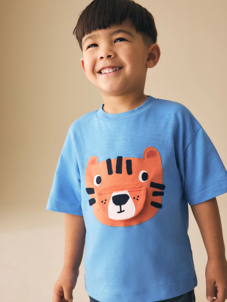 Blue Tiger Short Sleeve Interactive T-Shirt