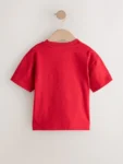 Red Police Car Short Sleeve Appliqué T-Shirt