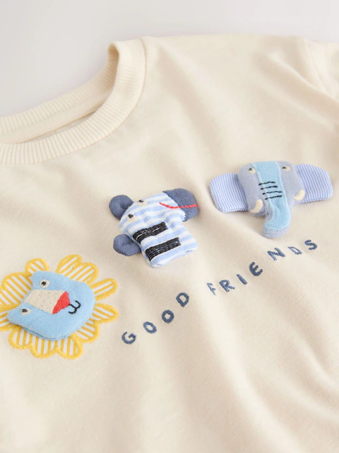 Neutral Safari Animals Short Sleeve 3D Padded T-Shirt