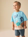 Blue Sea Animal Short Sleeve 3D Padded T-Shirt
